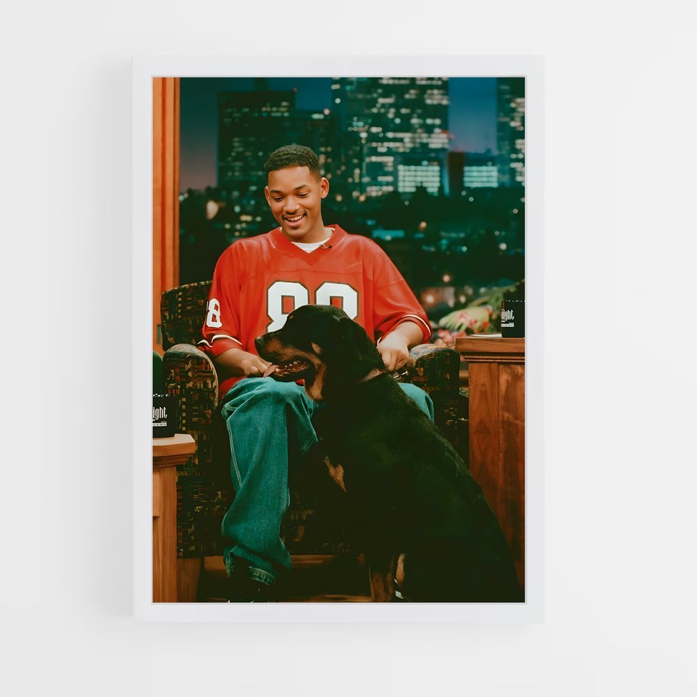 Poster garçon et chien lumière chaleureuse – affiche Baseball (vue 3)